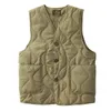 Gilets pour hommes Vintage Amekaji Gilet Hommes Automne Hiver Vneck Multipoche Quilting Gilet Style Militaire Ménisque Coton Chasse 231207