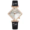 Relógios de pulso moda requintado pequeno relógio mulheres quadrado casual pulseira de couro branco quartzo senhoras relogio feminino reloj
