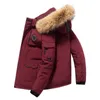 Vestes pour hommes hommes à capuche vers le bas manteaux col de fourrure hiver décontracté canard qualité mâle extérieur coupe-vent chaud Parkas 4 231206