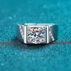 2ct design simples jóias moissanite diamante masculino anéis de prata esterlina 925 com platina banhado feminino anel de casamento