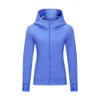 TopSportMarket Full Zip Hoodie Hip Length LU-192 Yoga Outfits Tops Embroidered Gym Coat Cotton Blend Fleece Sports Hoodies Fit Sweatshirts Women Jacket Hooded Top