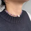 Hänge halsband Böhmen engelska initial för kvinnor män naturliga chip sten pärlse Amethysts tiger ögon smycken gåvor