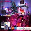 Décorations de Noël Guirlande lumineuse LED intelligente Bluetooth/Wifi RGB guirlande lumineuse pour chambre feston arbre de noël fête lampe de décoration extérieure 231207