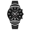 New Tiktok Live Fashion Three Eye Calendar Steel Band Men's Watch