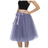 Saias A linha 5 camada 65cm joelho comprimento tule saia elegante plissado tutu mulheres vintage lolita petticoat faldas mujer saia jupe