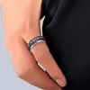 Designer Mode Angst Zappeln Edelstahl Spinner Ringe für Männer Männlich Schwarz Drehen Ring für Frauen Anti Stress Zubehör Schmuck geschenk