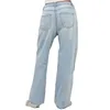 Jeans pour femmes 2023 taille haute lâche femmes droites rue décontractée pantalon en denim jambe large femme quatre saisons pantalon confortable 231206