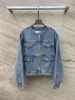 2023 Kleidung Frauenbekleidungsdesigner Fashion Metal Schnuckle Denim Jacke CCCC Denim Coat Freizeit -Strickjacke