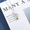 Charms Personligt graverbara namn Halsband för kvinnor Anpassade 3 Heart Birthstone Pendants Jewelry Birthday Presents 231204