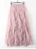 Jupes tigena tutu tulle longue jupe maxi femmes mode coréen mignon rose hauteur