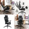 "Comfortable and Stylish Ergonomic Mesh Office Chair with Adjustable Armrest for Home Office or Bedroom - Black High Back Desk Computer Chair"