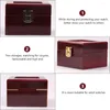 Oglądaj pudełka do przechowywania drewniane zegarki obudowy pojemnik na biżuterię Pierścień Pierścień Włókno Miss