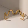Bracciale Minar Chic Braccialetti regolabili con catena a onda d'acqua Twist per donna Acciaio inossidabile placcato oro 18 carati PVD impermeabile
