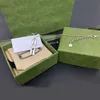 Har frimärken Sterling Sier Pendant Necklace Strip Interlocking Brand Designer Necklace Lovers Gift Jewelry 50+5cm Man and Woman både