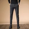 Męskie spodnie jesień ekskluzywni mężczyźni swobodny gruba bawełniana i lniana męska spodni spodni Business Business 38 231206