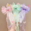 Haaraccessoires Schattige mooie hoofddeksels Vlinder Schattig meisje hoofdtooi Strik Clip Accessoire Kinderen Haarspeld Sluier