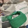 Bolsa feminina botteg venet qualidade jantar saco jodies topo de malha elegante genuíno pele carneiro artesanato mini método verde