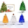 Dekorativa föremål Figurer 1PC Crystal Christmas Tree Ornament Figurine Home Decor 231207