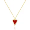 Colares de pingente CZ vermelho / branco / azul / verde 4 cores shell coração 18k colar de corrente de ouro para mulheres menina