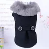 Vêtements de chien Vêtements de chien d'hiver Collier de fourrure de chat de compagnie Veste Manteau Pull Chaud Rembourré Chiot Vêtements pour Petits Chiens Moyens Animaux 231206