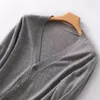Herrtröjor Cashmere Cotton Blend Cardigan tröja Autumn Winter Vneck Single Breasted Business Castered Cardigans 231206