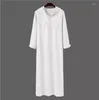 Ethnic Clothing Arabic Style Simple Long Men's Pocket Hooded Shirt Muslim Robe Male Islamic Fashion Saudi Arabia Jubba Thobe