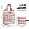 Shopping Bags Ukrainian Vyshyvanka Embroidery Flower Grocery Foldable Machine Washable 3D Bohemian Geometric Bag Eco Storage