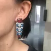 Baumelnde Ohrringe Bilincolor roter und blauer Quasten-Ohrring für Frauen als Geschenk