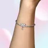 Butterfly Chain Charm Bracelets 100% 925 Sterling Silver Rose Gold Clasp With Clear Stone Fashion Accessories3921096