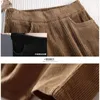 Women's Pants s thick warm teddy fur velvet cargo pants korean women bottoms plus size corduroy elastic waist pencil casual 231206