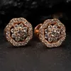 Hip Hop Fashion Jewelry Iced Out Moissanite Flowers Earrings Custom Sterling Silver 925 Stud Women Men