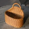 Storage Baskets Kitchen Basket with Handle Woven Hanging for Living Room Fruit Sundries Organizer Home Decor Hand woven 231206