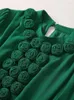 Robes décontractées Runway manches longues Maxi pour femmes fête 2023 tendance 3D Floral élégant luxe vacances robes vert rose bohème