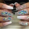 Nagelkonstdekorationer SS3SS16 1440st Clear Crystal AB Gold 3D Non Fix Flatback Nail Art Diamond Decorations Shoes Dancing Rhinestone Decoration 231207