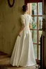 Robe De mariée en Satin pour église, Vintage, élégante, col haut, perles, robes De mariée blanches, ligne A, 2023