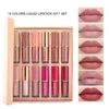 1 conjunto de 12 cores livro brilho labial fosco pérola antiaderente copo esmalte batom maquillaje mujer 231220