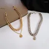 Ожерелья с подвесками 2023, винтажное панк-стиль, креативное, простая металлическая текстура, красивое элегантное альтернативное двухслойное ожерелье для женщин