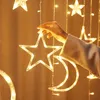 Décorations de Noël 2 mètres étoile/lune fée guirlande lumineuse 12 LED guirlandes lumineuses pour chambre à coucher jardin intérieur extérieur décoration lumineuse Ramadan 231207