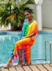 Women's Swimwear Kaftan Dress For Women Plus Size Rayon Robe Colorful Print Bathing Suit Cover Up Lightweight Maxi Tunic Beach