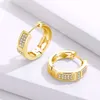 Luxury Solid Sterling Silver Hoop Earrings Simple Design 0.7 Carat Diamond Moissanite 18k Gold