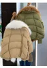 Women's Fur Faux Fur Women Winter Coat White Goose Down Jacket With Big Real Silver Fur Collar Female Loose Outerwear Fashion Overcoat 231206