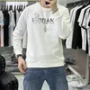 Men's Hoodie Teddy Bear Diamonds Round Neck Pullover Long Sleeved T-shirt Base Shirt Winter Fashion Clothes Cotton High quality Out Wear