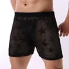 Underpants Low Rise Homens Sexy Underwear Boxers Shorts Malha Transparente Japonês Juventude Casual Conforto Recorte Calcinha Gay Calças Masculinas