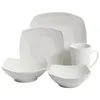 Plates Everyday Square Expanded 40-Piece Dinnerware Set Dinner And Dishes