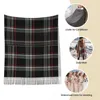 Lenços lenço feminino com borla recaros preto tartan escocês xadrez irlandês longo macio xale quente e envoltório desgaste diário caxemira