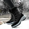 Boots Winter Women Boots High Quality Keep Warm Mid-Calf Snow Boots Women Lace-up Comfortable Ladies Boots Chaussures Femme 231206