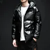 Men's Jackets Mens Winter Jacket Hooded Down Cotton Clothing Windproof Warm Men Parkas Thicken Outerwear Fashion Solid Shiny Parka 231207