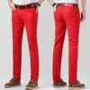 Jeans voor heren Klassiek merk Heren Rood Geel Jeans Mode Casual Klassieke stijl Slim Fit Zachte broek Heren Merk Geavanceerde stretchbroek 231207