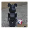 영화 게임 28cm 400% Bearbrick PVC는 수집가 예술 작품 모델 드롭 배달 장난감 G DHPMO를위한 접착제 흑곰과 흰색 인물 장난감