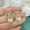 Boucles d'oreilles de marque de luxe avec lettres géométriques, accessoires de bijouterie pour femmes célèbres, amour des perles, mariage, fête de mariage